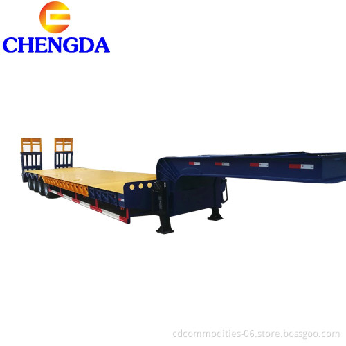 Cheap 4 Axles Lowbed Semi Trailer Travel Trailers Truck Trailers  For Sale